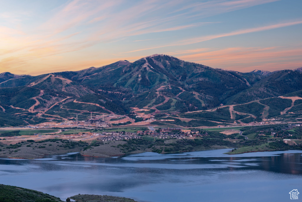 Mountain view with a nearby body of water