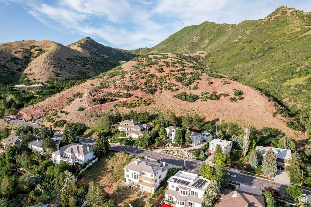 Mountain view featuring nearby suburban area