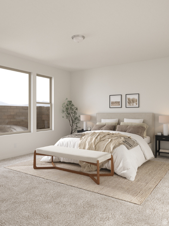 Bedroom featuring carpet floors