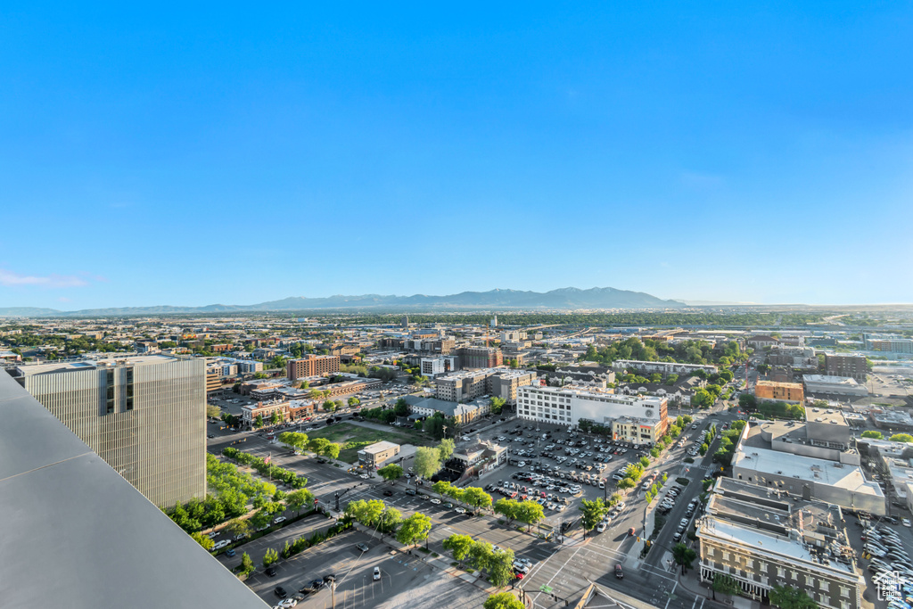 View of urban area with mountains
