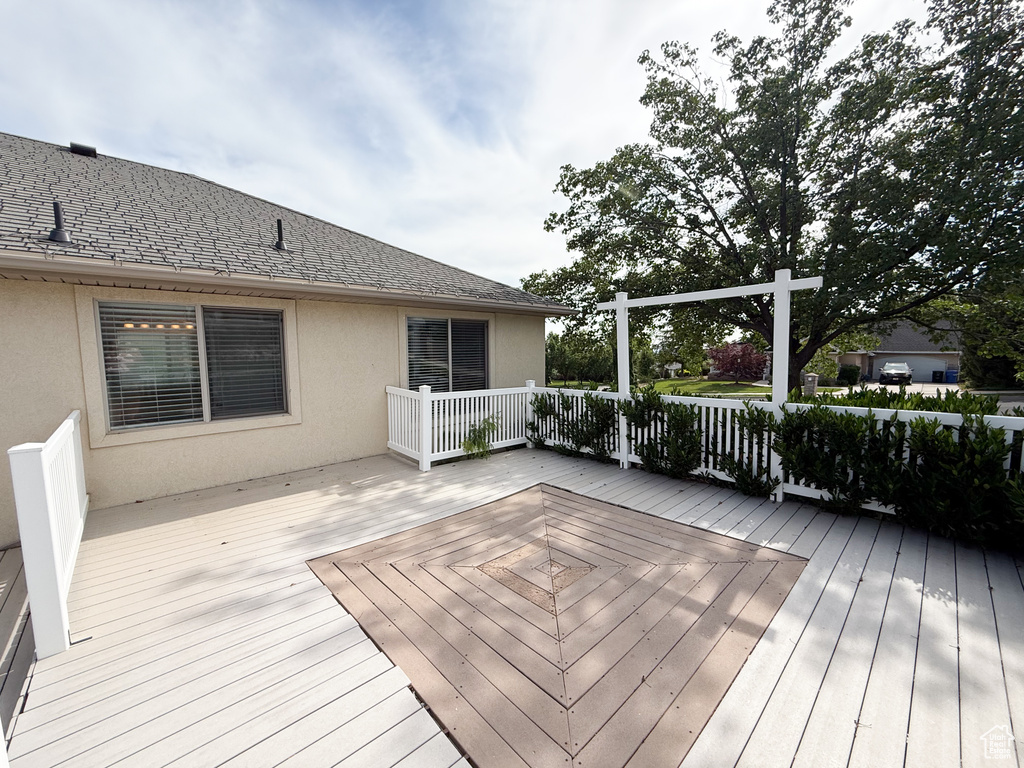 View of wooden deck
