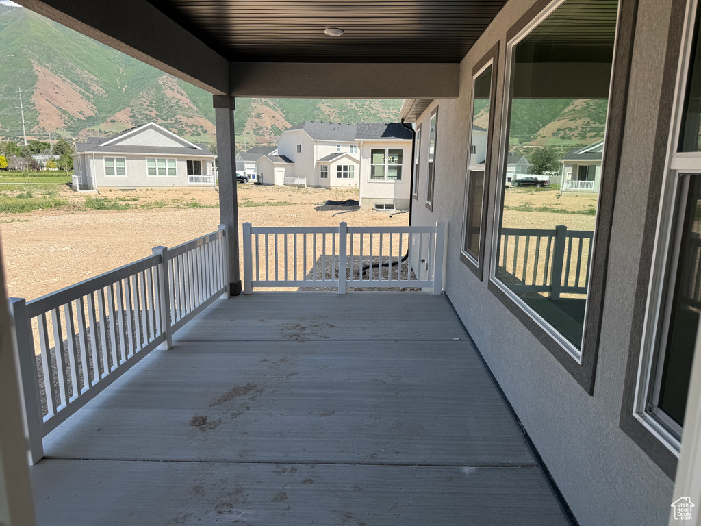 Porch featuring a residential view