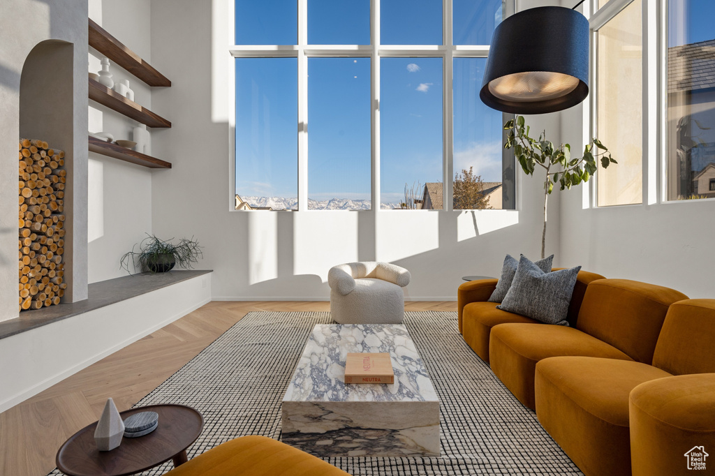 Living area featuring wood finished floors