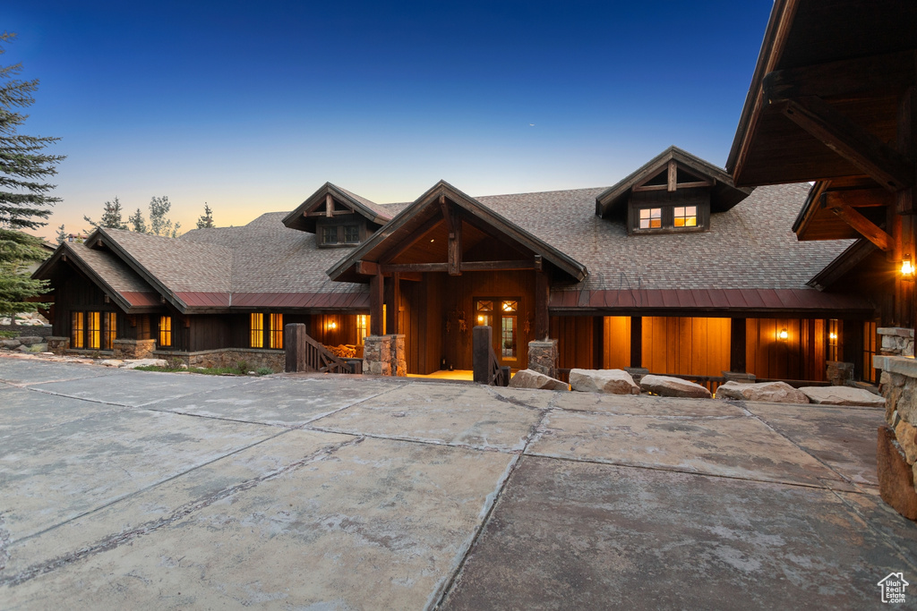 View of front of house featuring stone siding