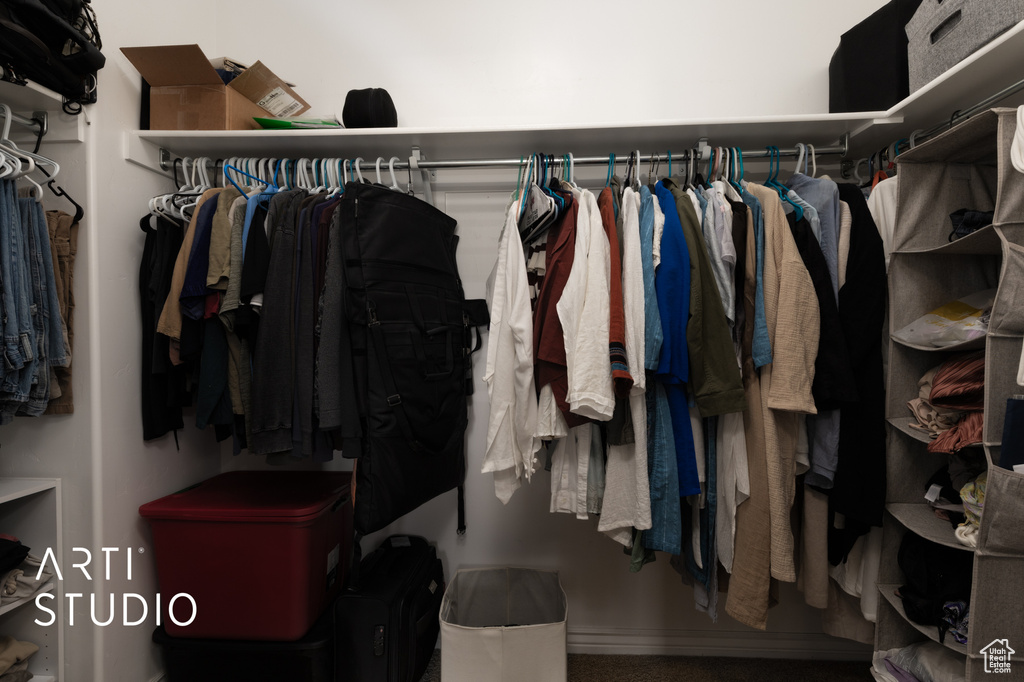 View of walk in closet