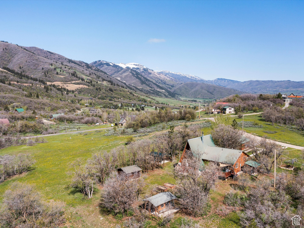 Mountain view with rural landscape