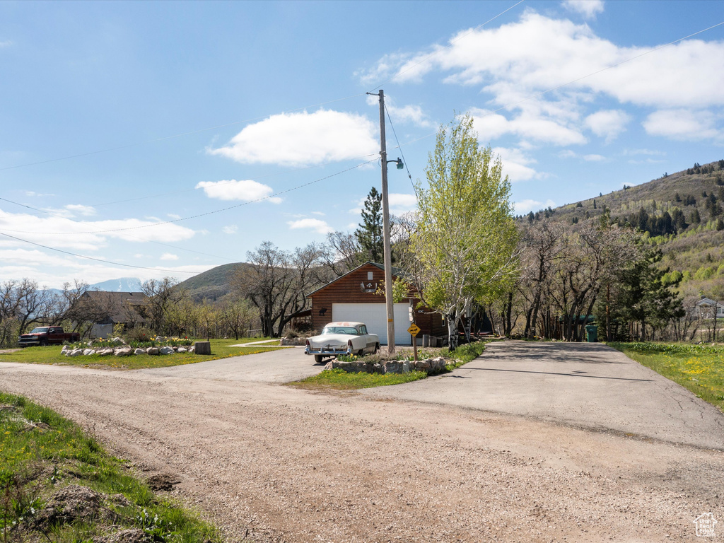 View of road with a mountain view