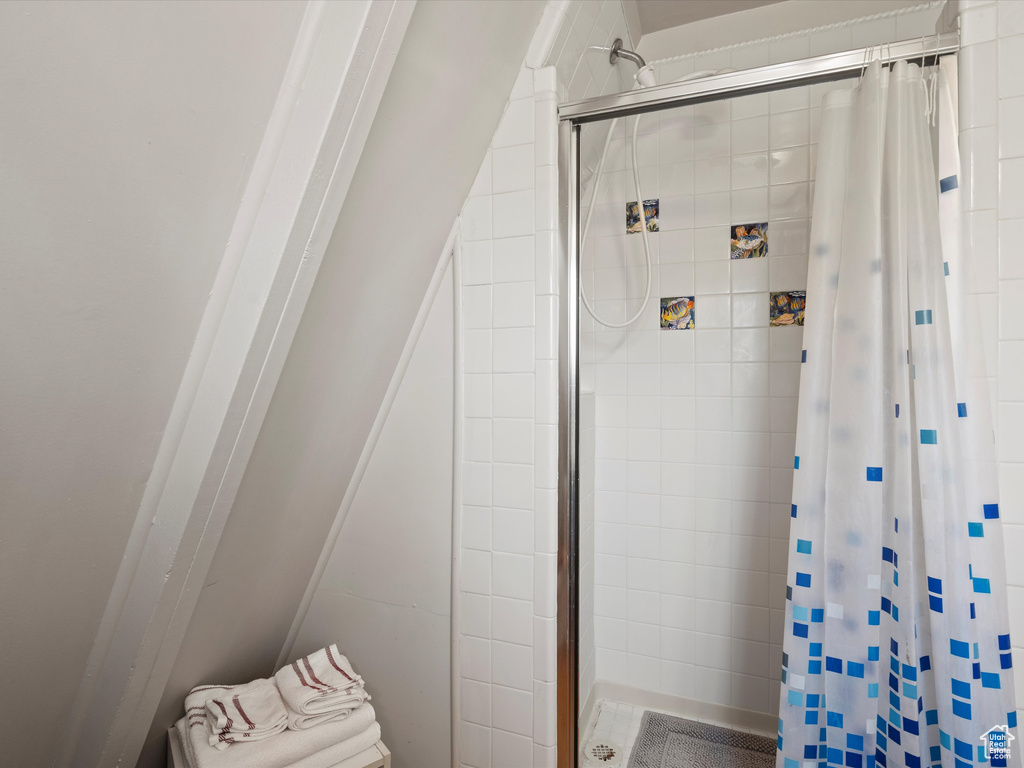 Bathroom with a shower stall