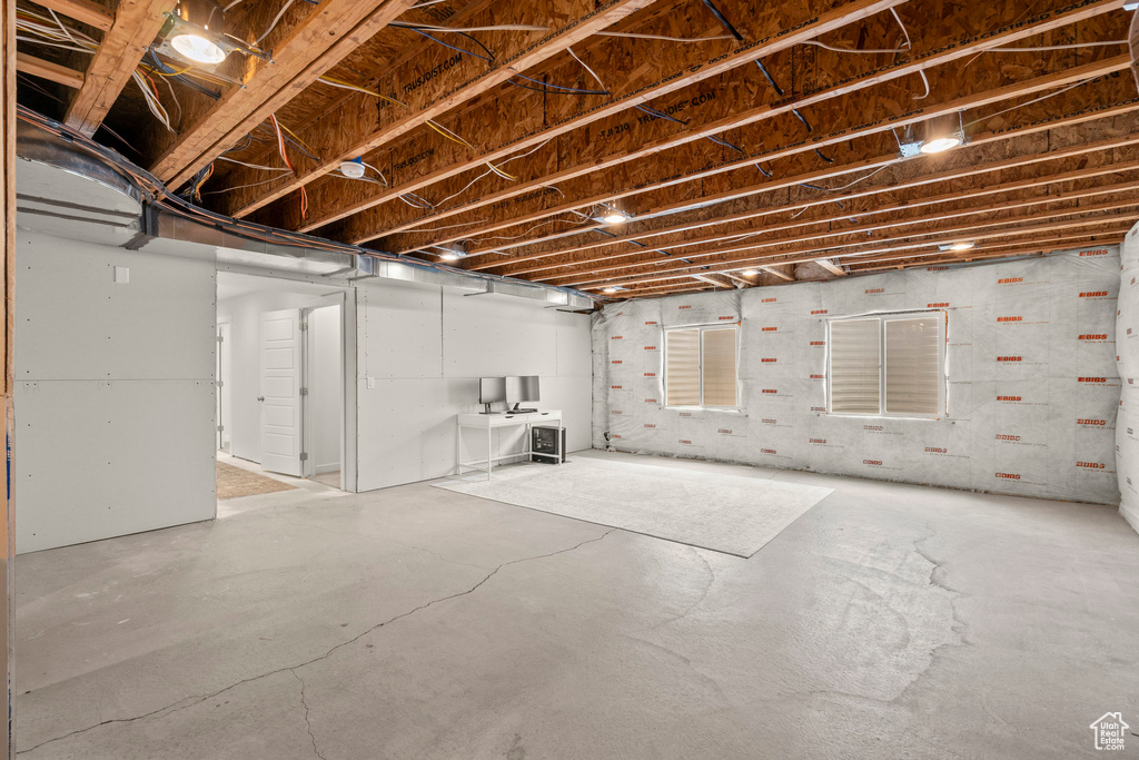 View of unfinished basement