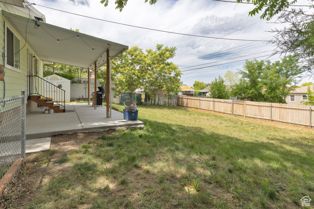 View of yard featuring a patio