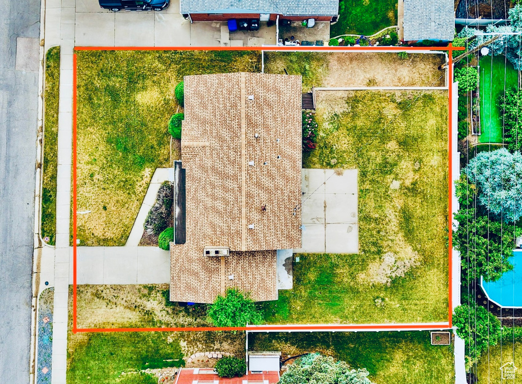 Aerial overview of property\\\'s location with property boundaries highlighted