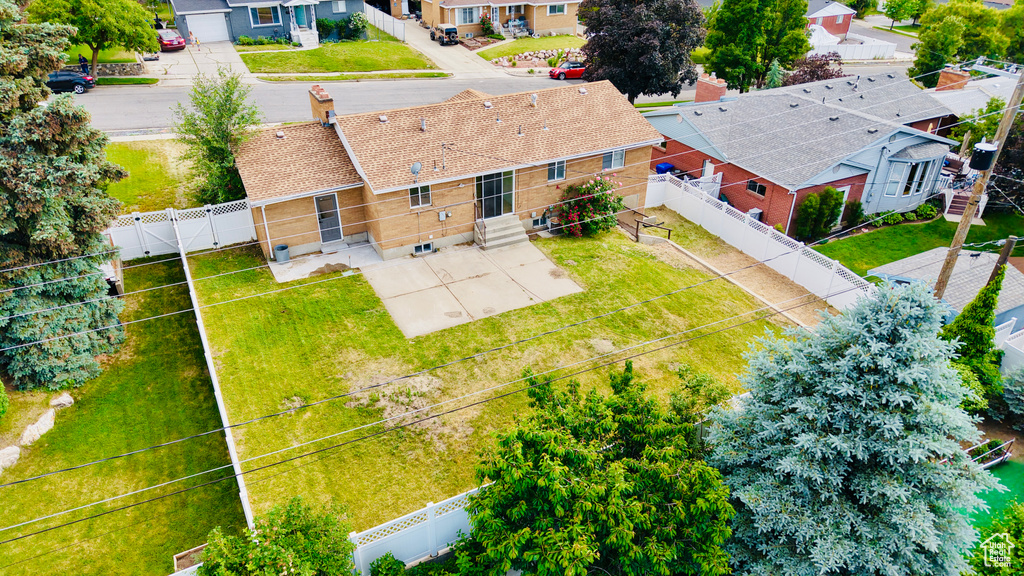 Aerial view of residential area