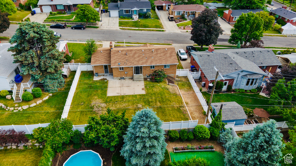 Aerial view of residential area