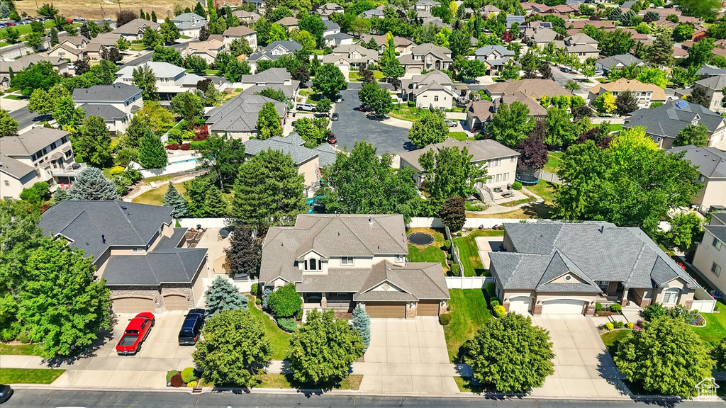 Aerial view of residential area