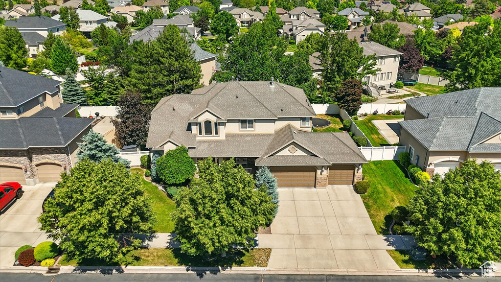 Aerial view of residential area