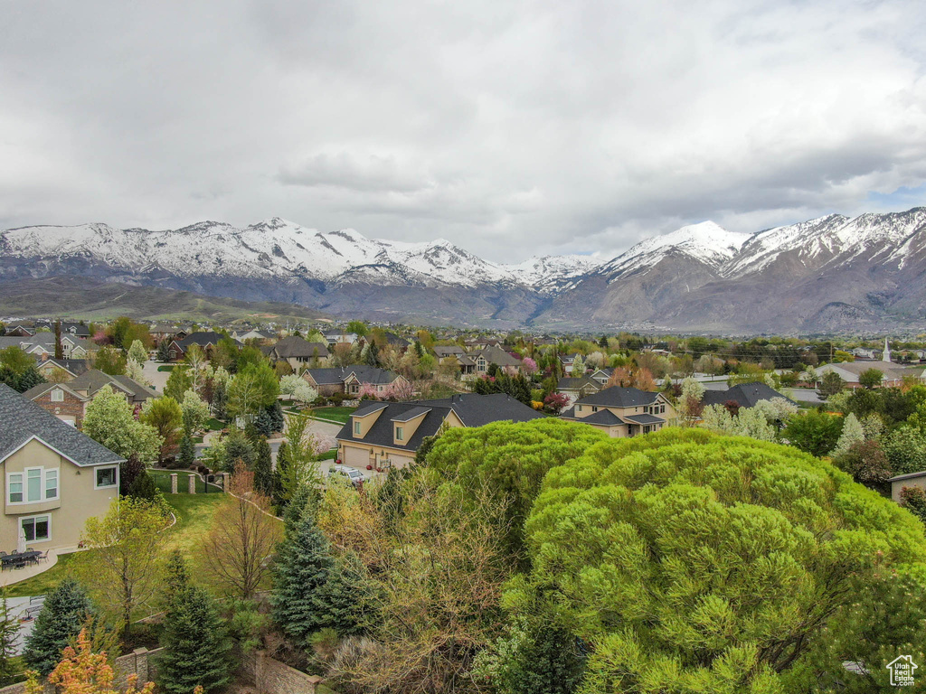Mountain view with nearby suburban area