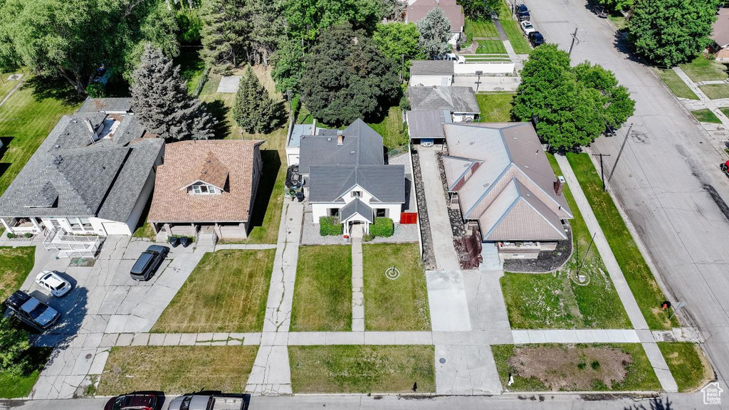 Aerial perspective of suburban area