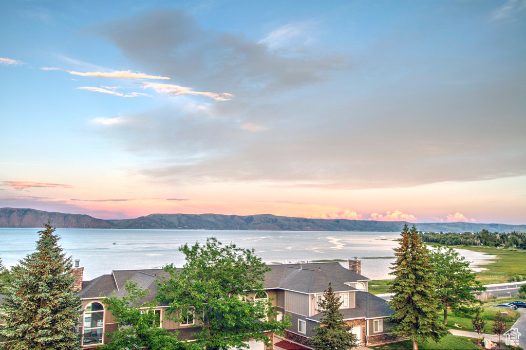 Water view featuring a mountain backdrop