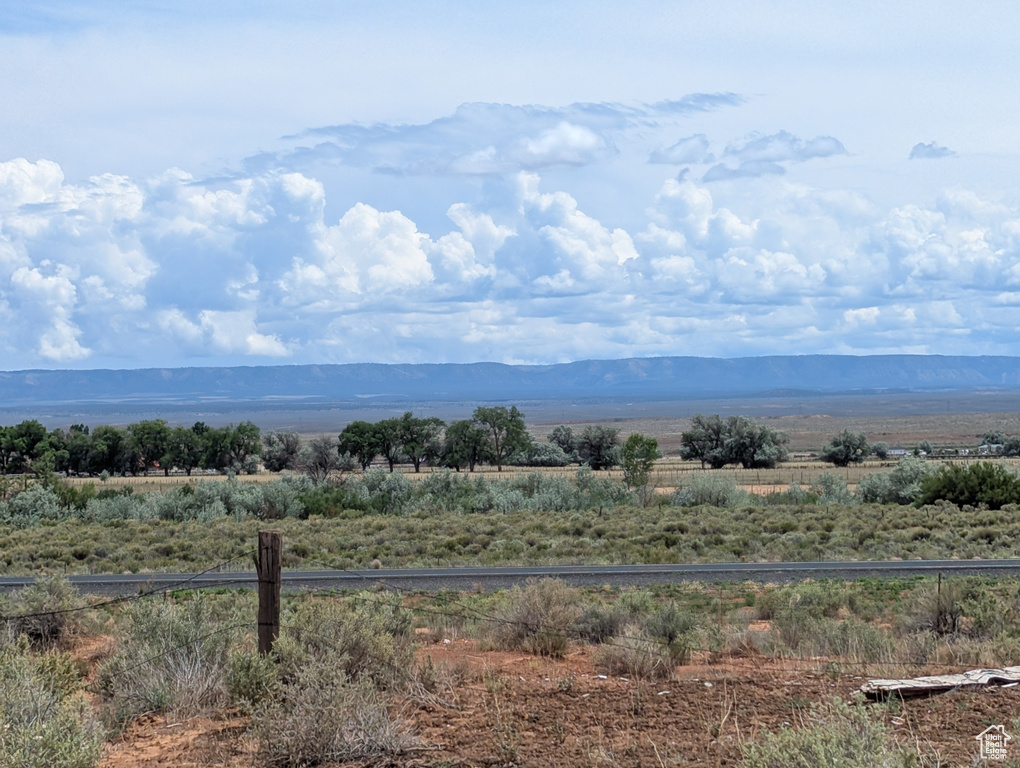 View of mountain background with rural landscape
