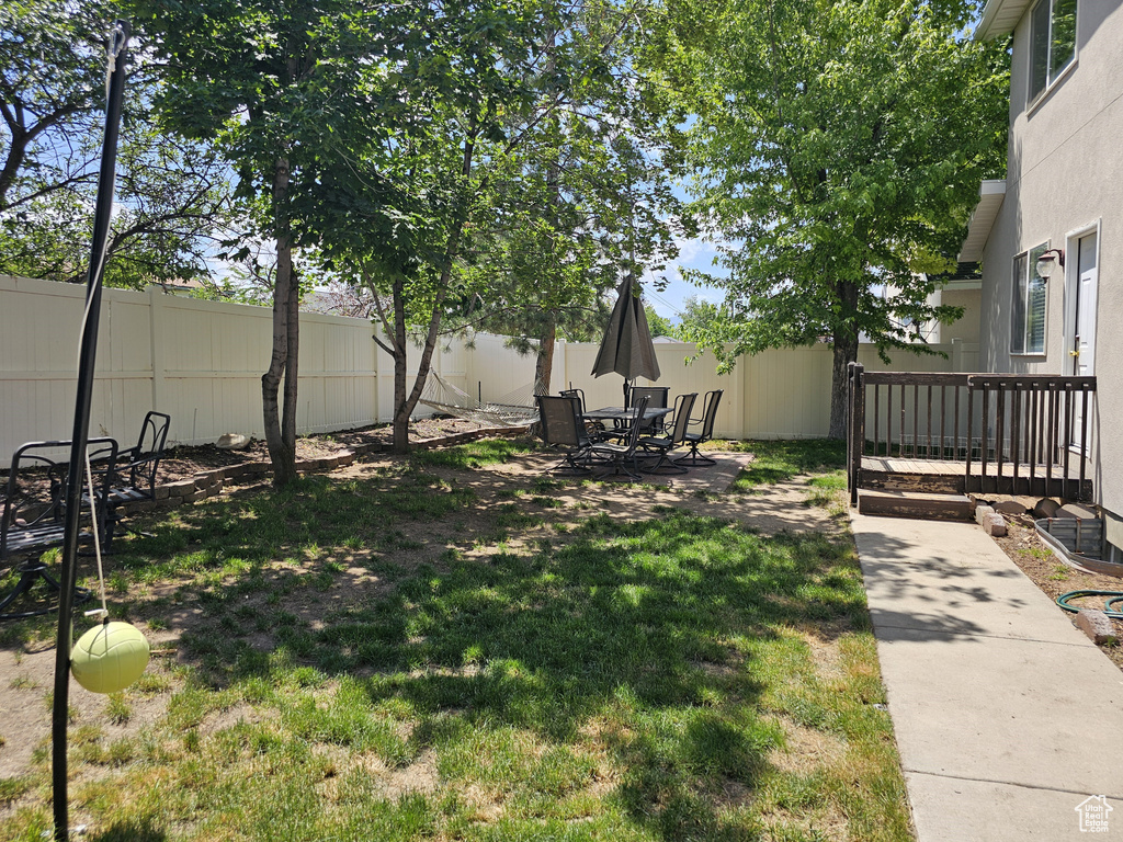 View of yard featuring a patio