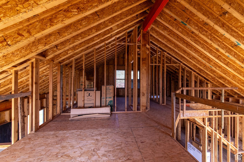 View of unfinished attic