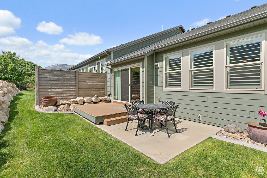 View of patio / terrace with a wooden deck
