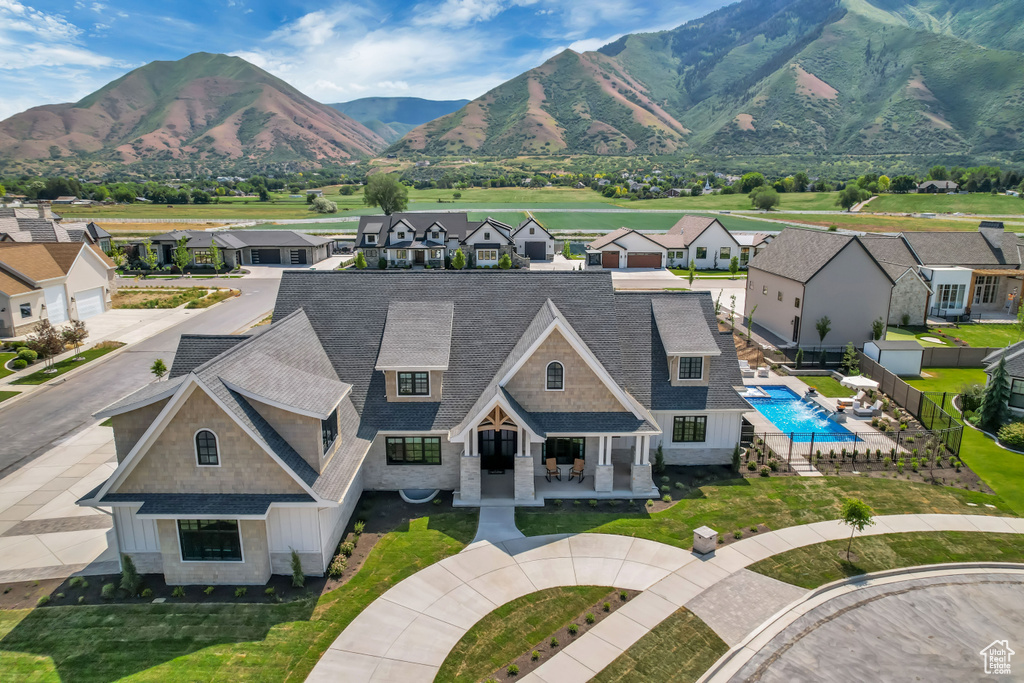 Mountain view with nearby suburban area