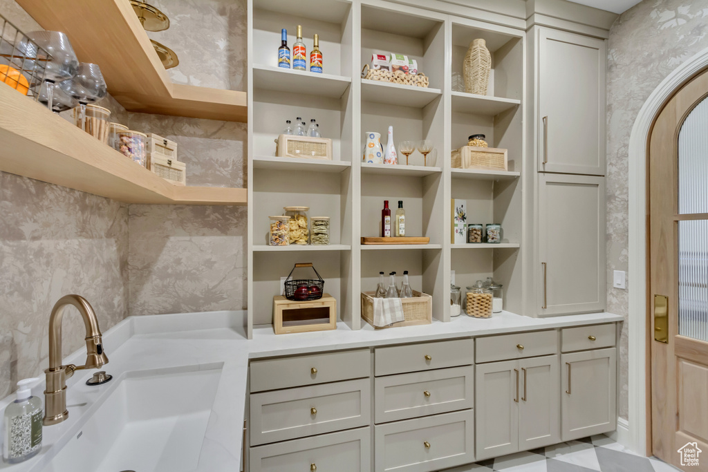 Storage area featuring a sink