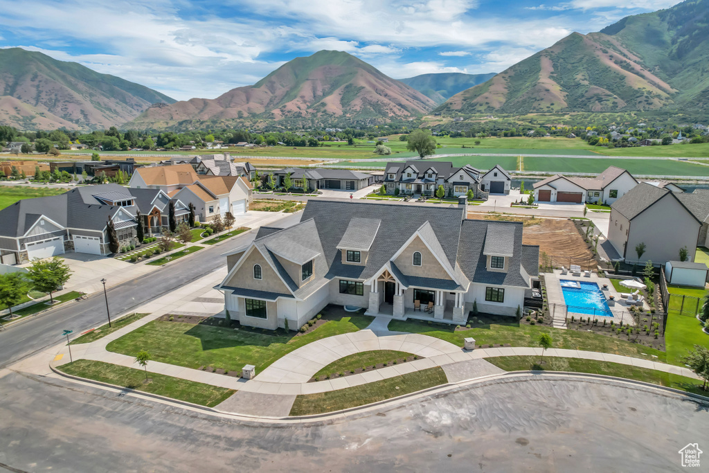 Mountain view with nearby suburban area