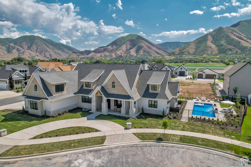 Mountain view with nearby suburban area