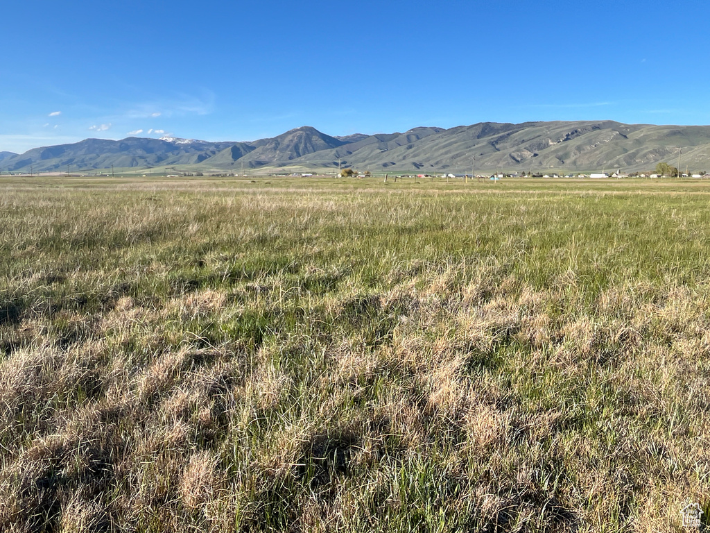 View of mountain background with rural landscape