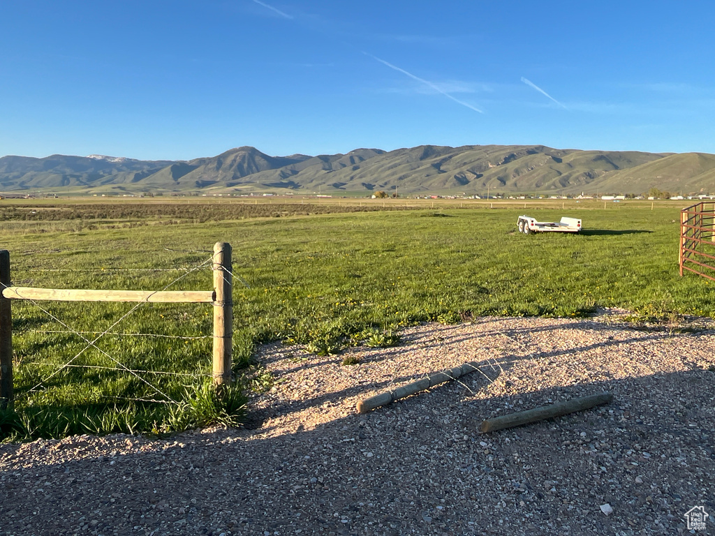 Mountain view with rural landscape and a pastoral area