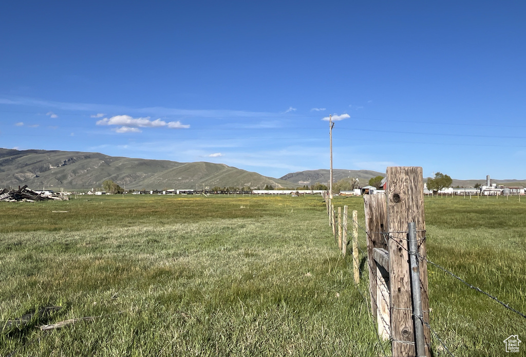 View of mountain background with rural landscape