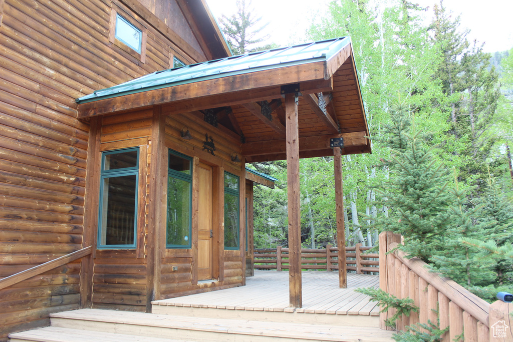View of wooden deck