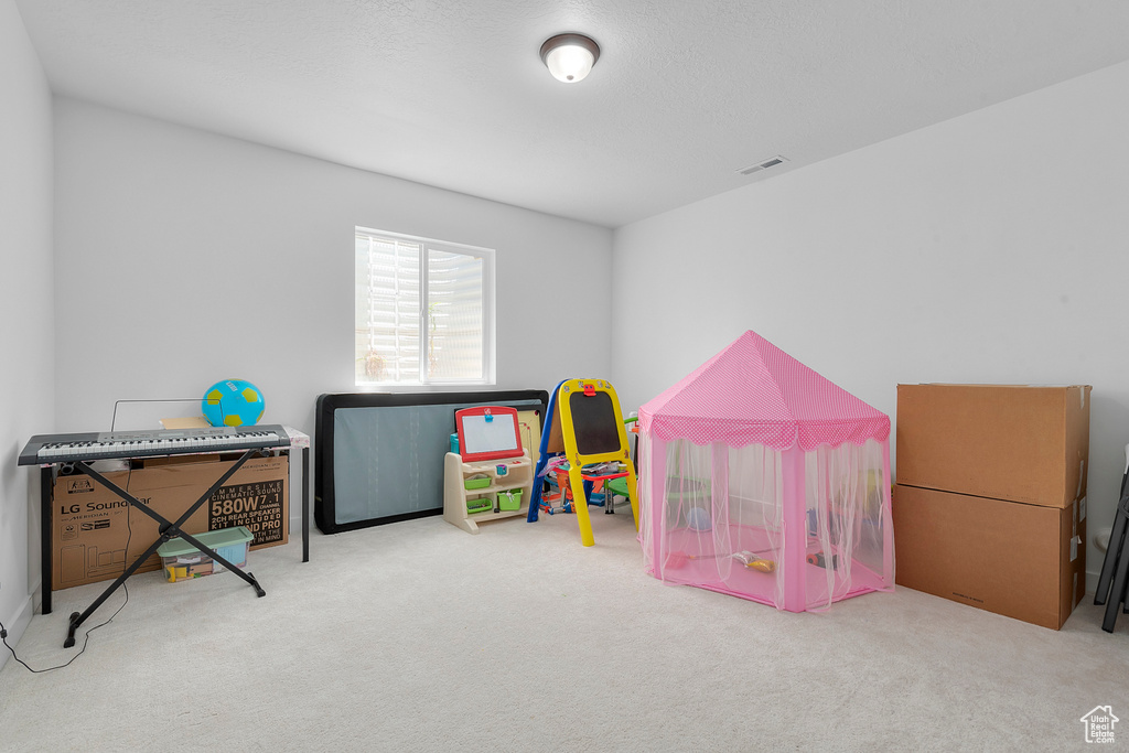 Game room featuring carpet