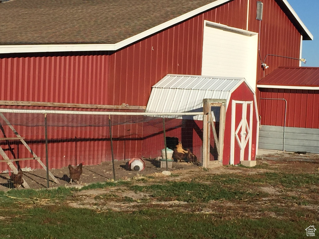 View of poultry coop