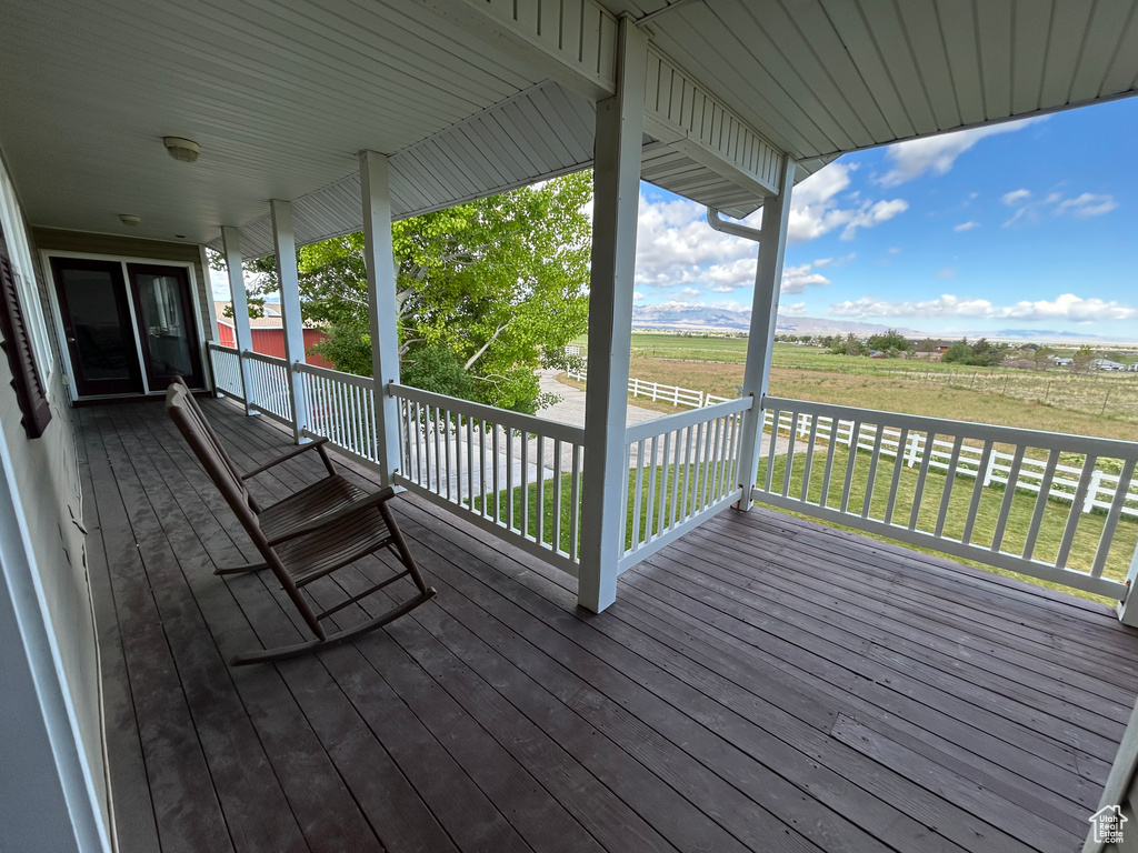 Deck with a view of countryside