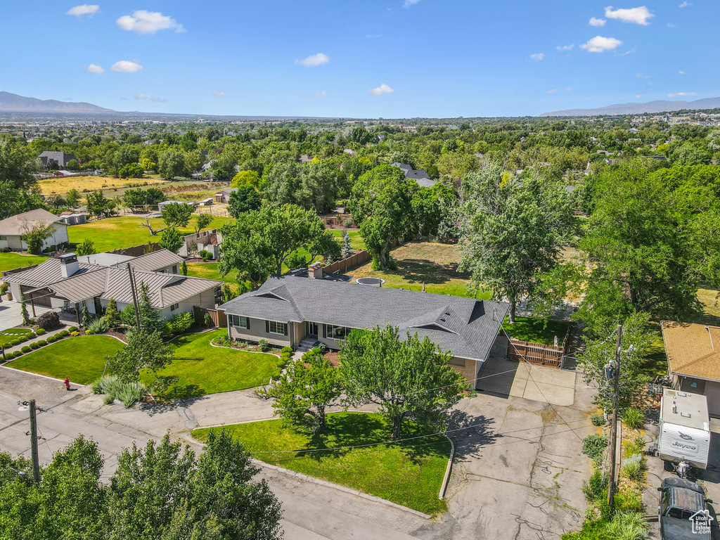 Aerial view of residential area