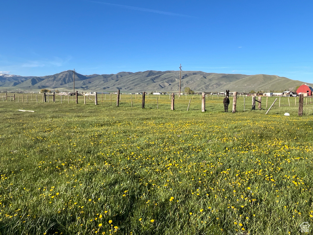Mountain view with rural landscape and a pastoral area