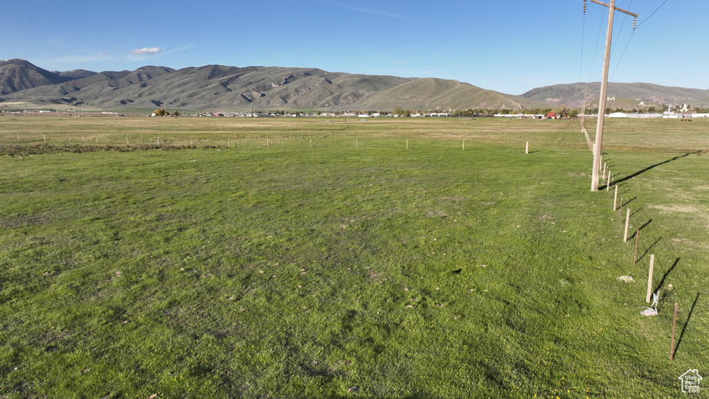 View of mountain background with rural landscape