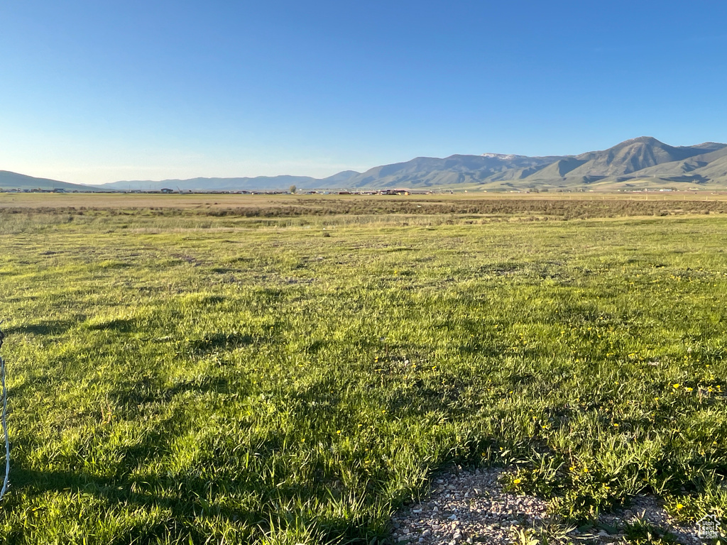 View of mountain background with rural landscape