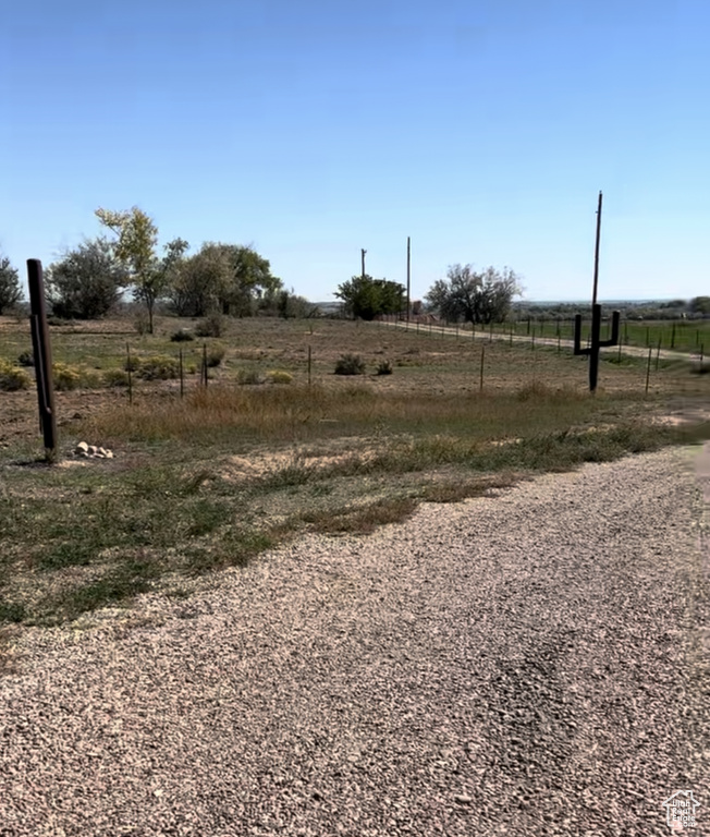 View of yard featuring a view of countryside