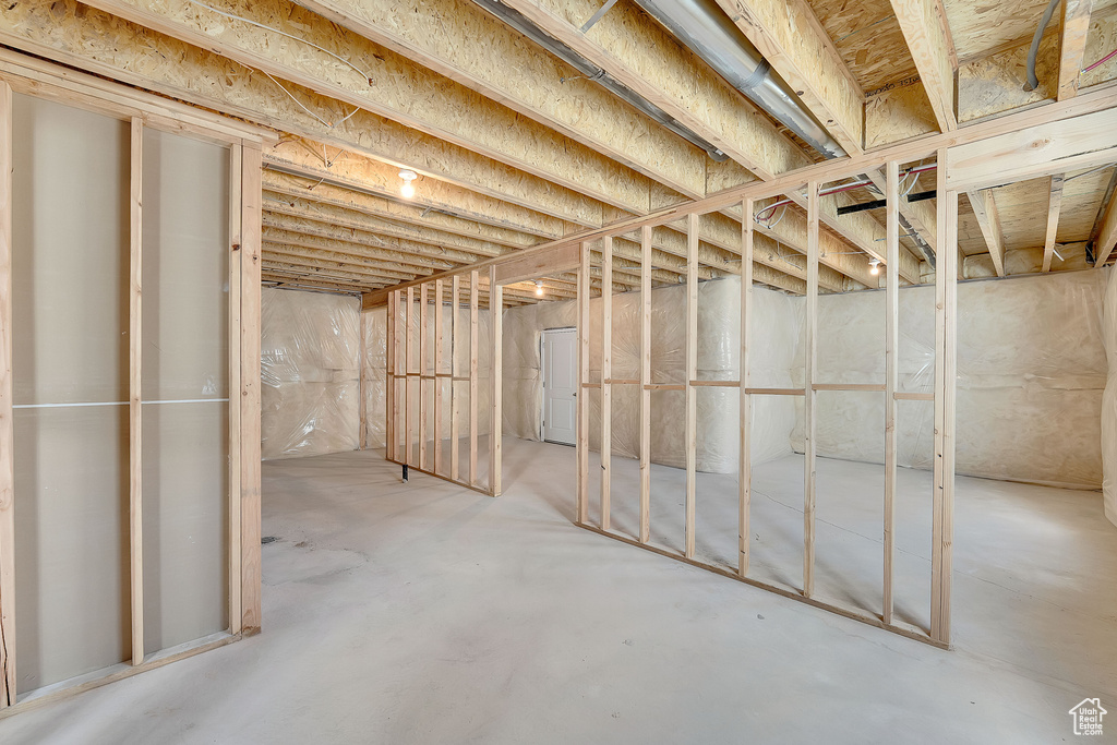 View of unfinished basement