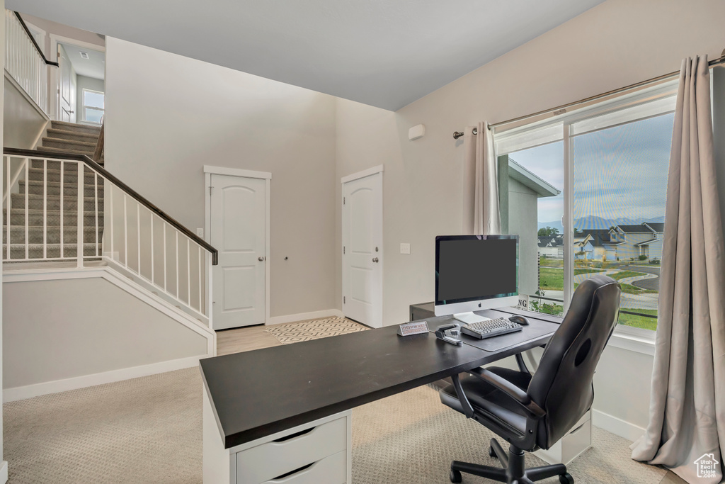 Home office with healthy amount of natural light