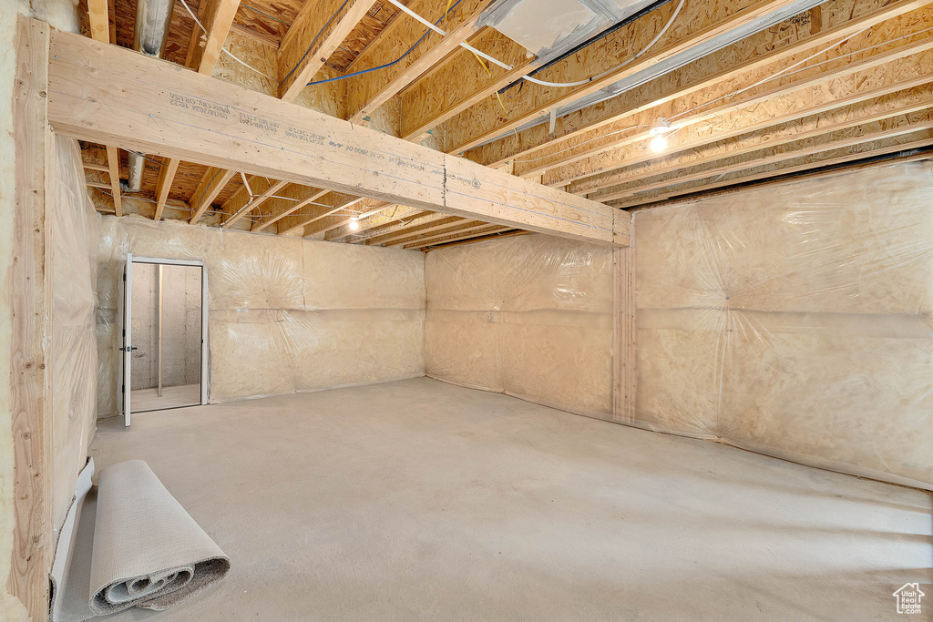 View of unfinished basement