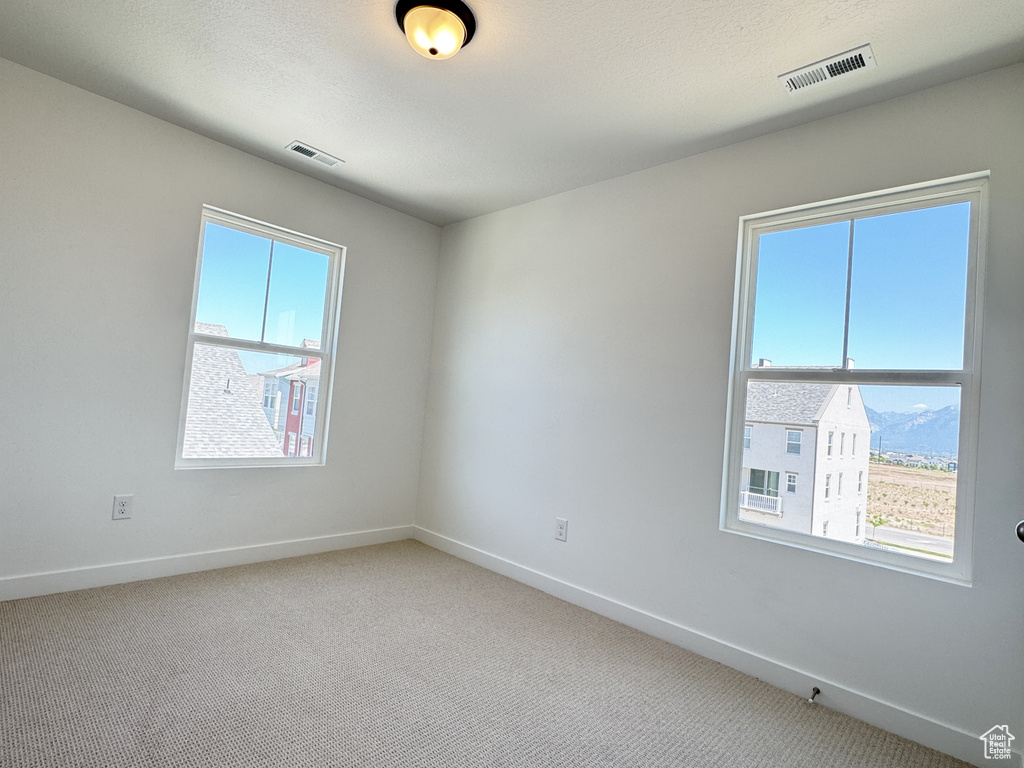 Spare room featuring healthy amount of natural light, baseboards, and carpet floors