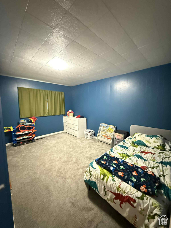 Bedroom with carpet floors