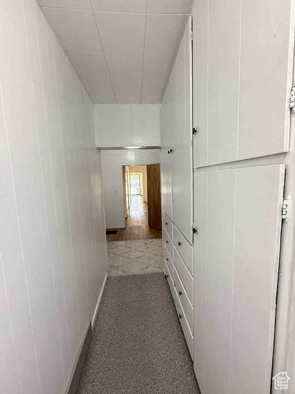 Hallway with carpet