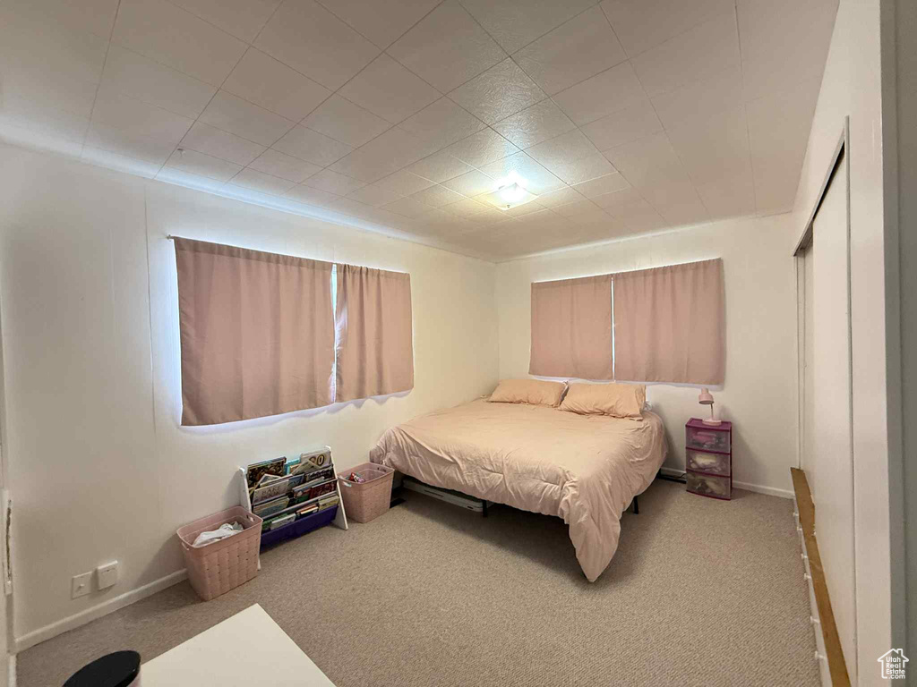 Bedroom with carpet and baseboards