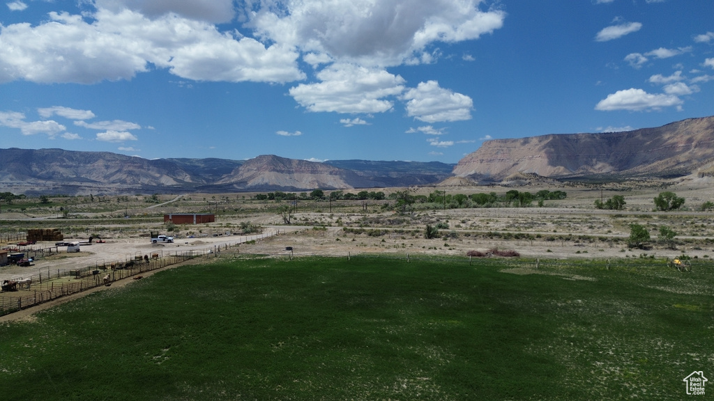Mountain view with rural landscape